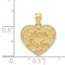 14K Gold Two Tone Little Sister Heart Pendant Charm Jewelry 20mm x 15mm